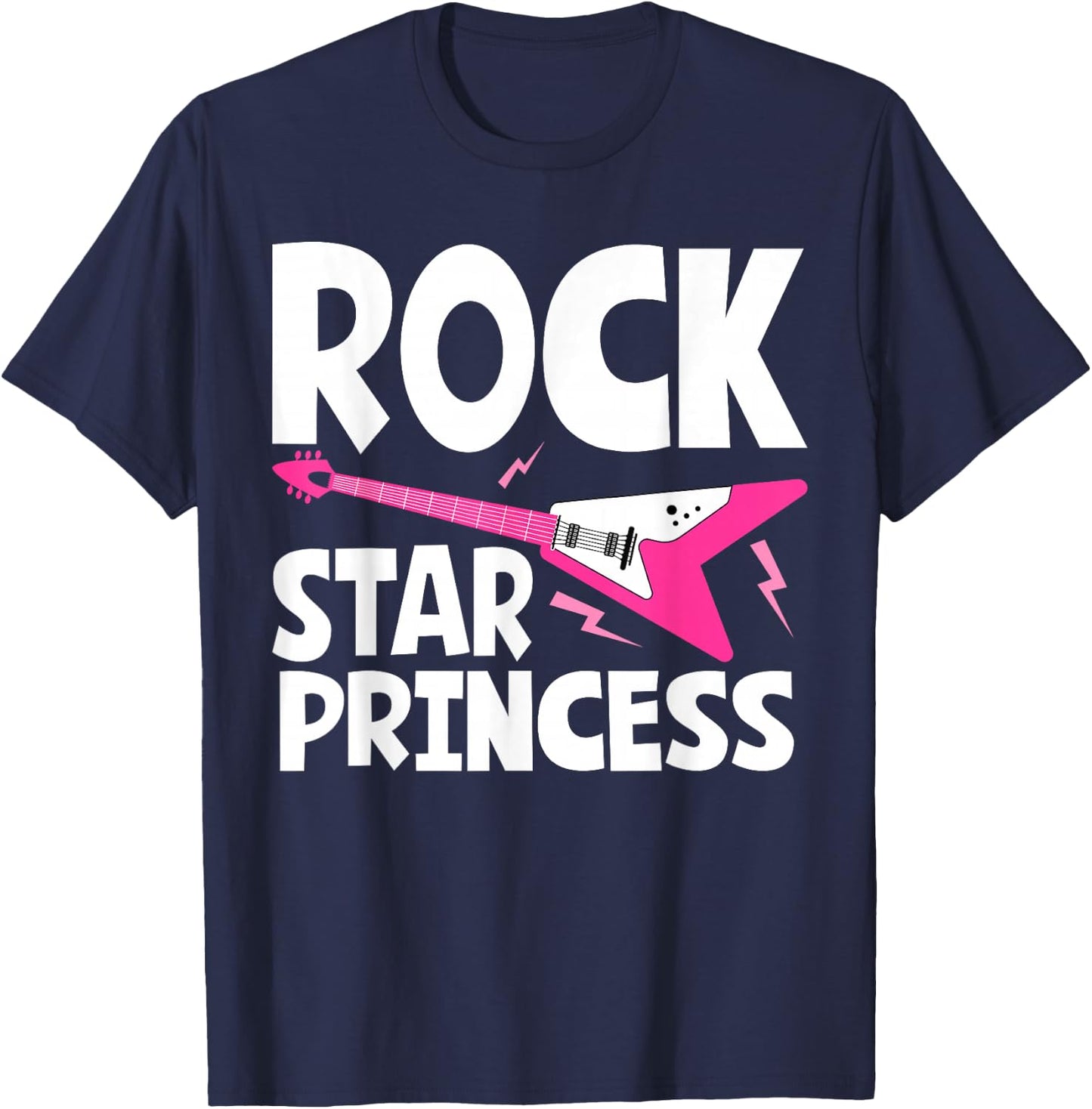 Rock Star Princess Guitar Music T-Shirt - T-Shirt | Navy