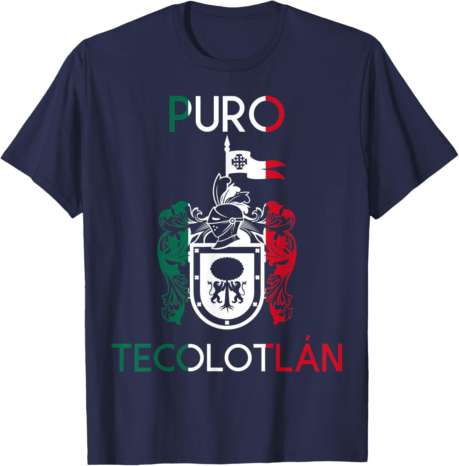Tecolotlan Jalisco Estado De Mexico Escudo Eagle Aguila T-Shirt - T-Shirt | Navy