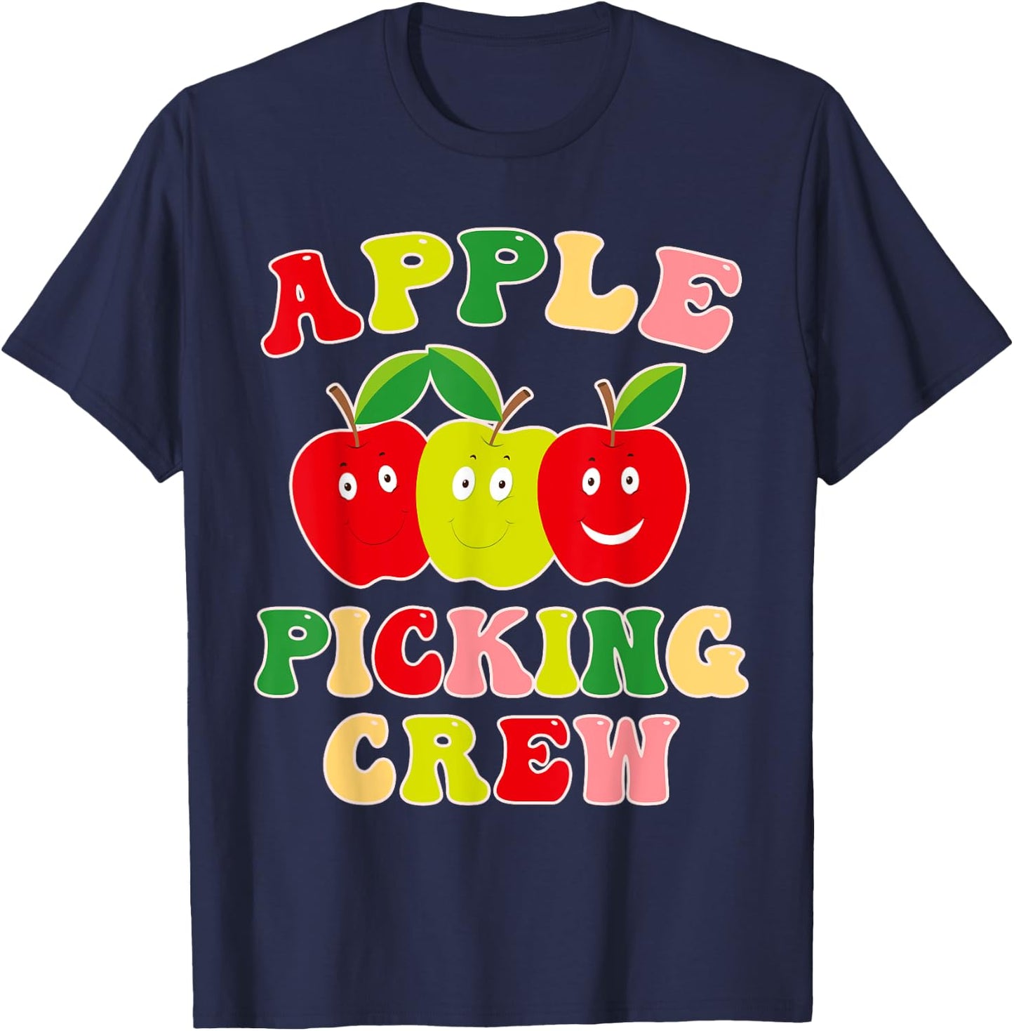 Apple Picking Crew Apple Picking Outfit Apple Harvest Season T-Shirt - T-Shirt | Navy