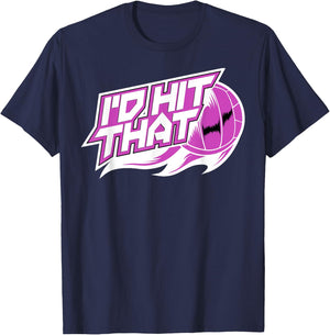 Funny I'd Hit That Shirt | Cute Volley-Ball Player Gift T-Shirt - T-Shirt | Navy