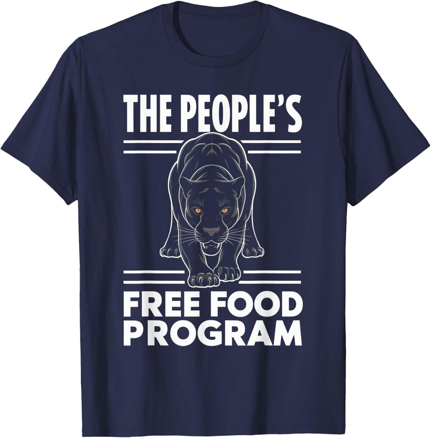 Powerful Panther The People's Free Food Program T-Shirt - T-Shirt | Navy