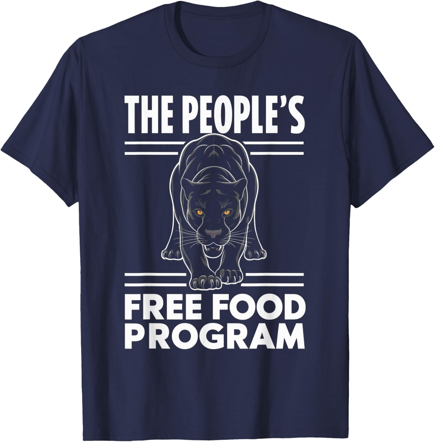 Powerful Panther The People's Free Food Program T-Shirt - T-Shirt | Navy
