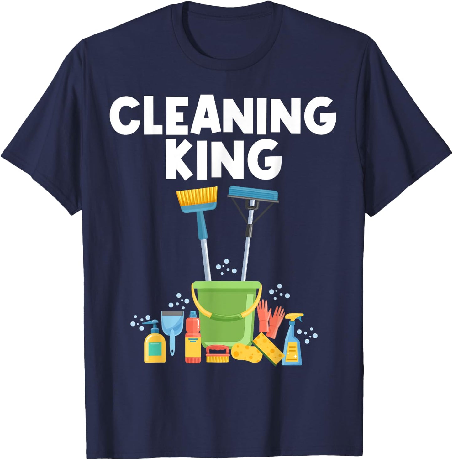 Cleaning Designs Uncle Housekeeping Cleaners Lovers T-Shirt - T-Shirt | Navy