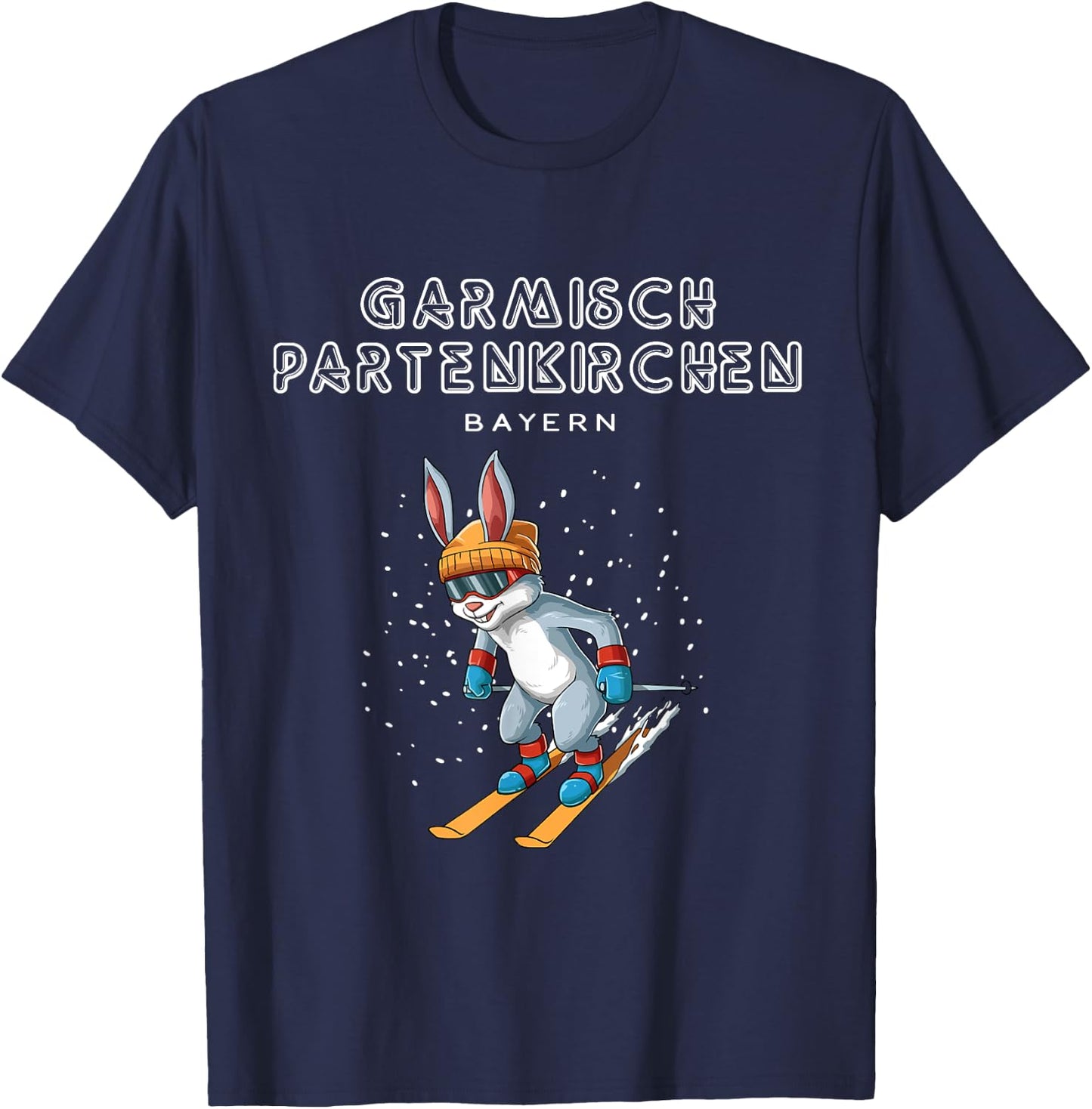 Garmisch Partenkirchen Bayern Germany Ski Rabbit T-Shirt - T-Shirt | Navy