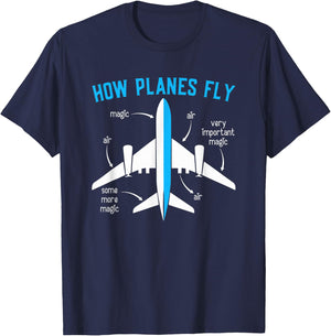 How Planes Fly Funny Aerospace Engineer Engineering T-Shirt - T-Shirt | Navy