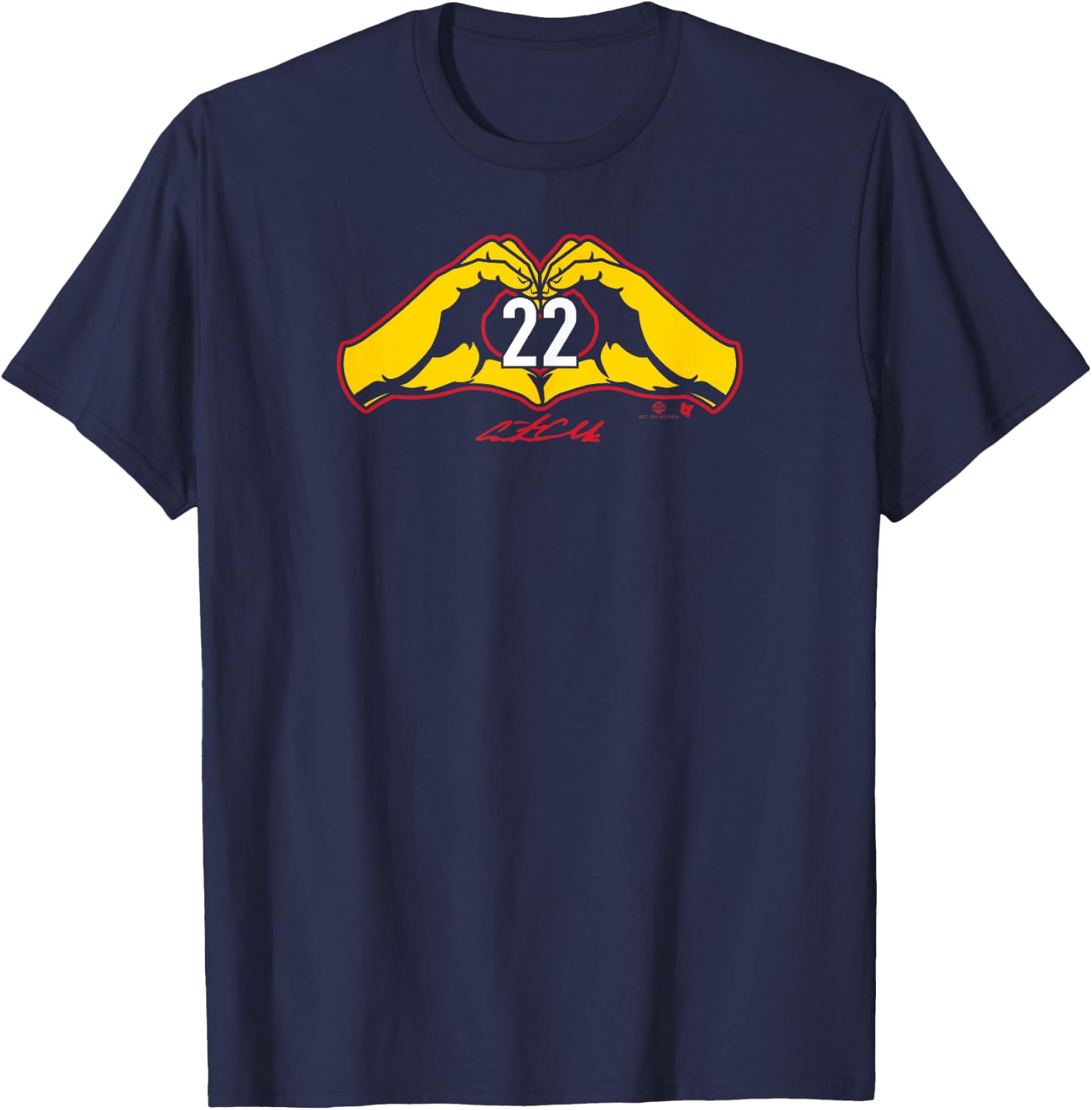 Caitlin Clark: Heart 22 - Indiana Basketball T-Shirt - T-Shirt | Navy