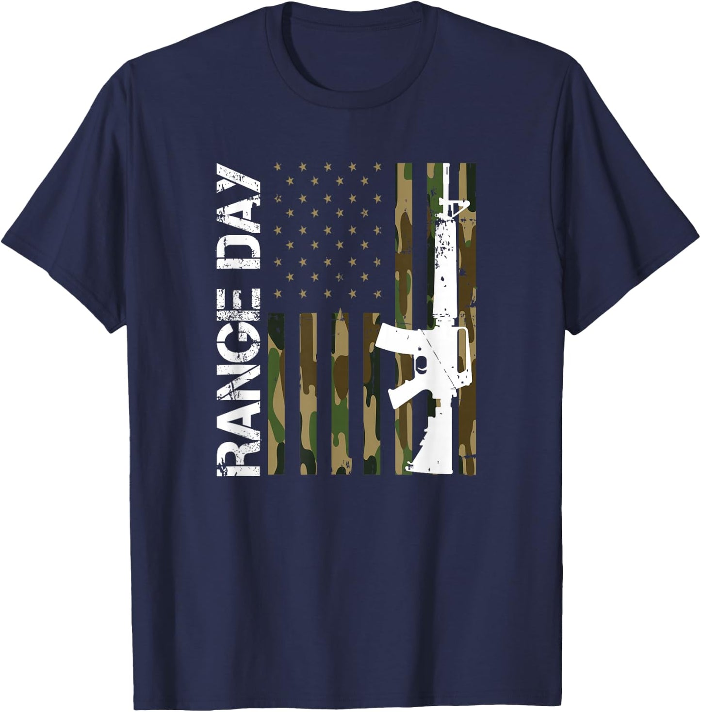 Range Day American Flag Patriotic Shooting Range T-Shirt - T-Shirt | Navy