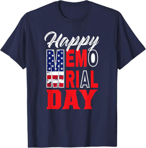 Happy Memorial Day Veteran Military Combat Remembrance T-Shirt - T-Shirt | Navy