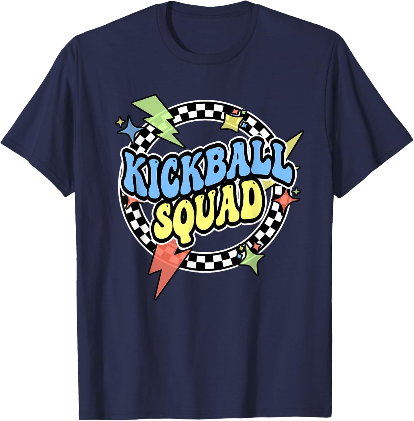 Retro Kickball Shirt For Kids Adults Men Boy Kickball Squad T-Shirt - T-Shirt | Navy