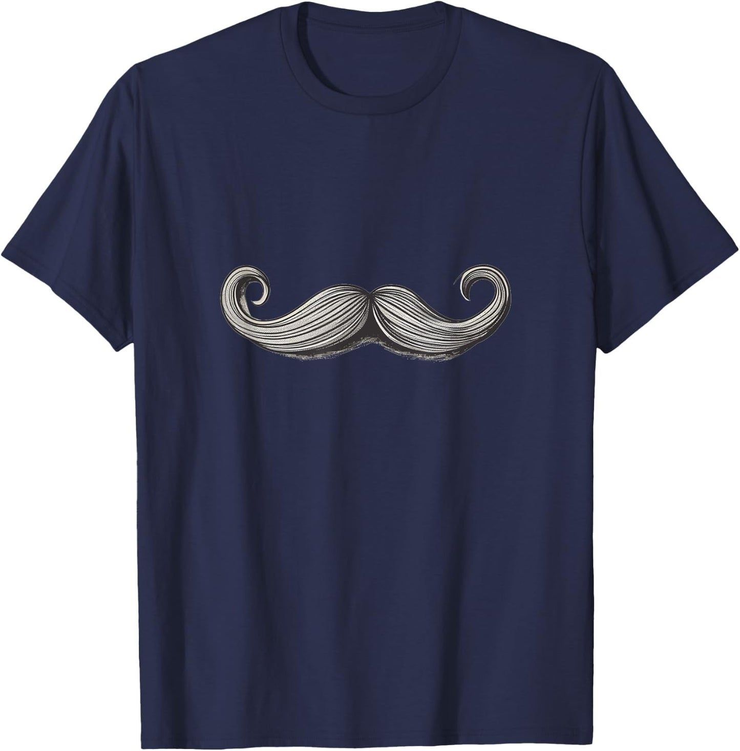 Funny Mustache Beard T-Shirt - T-Shirt | Navy
