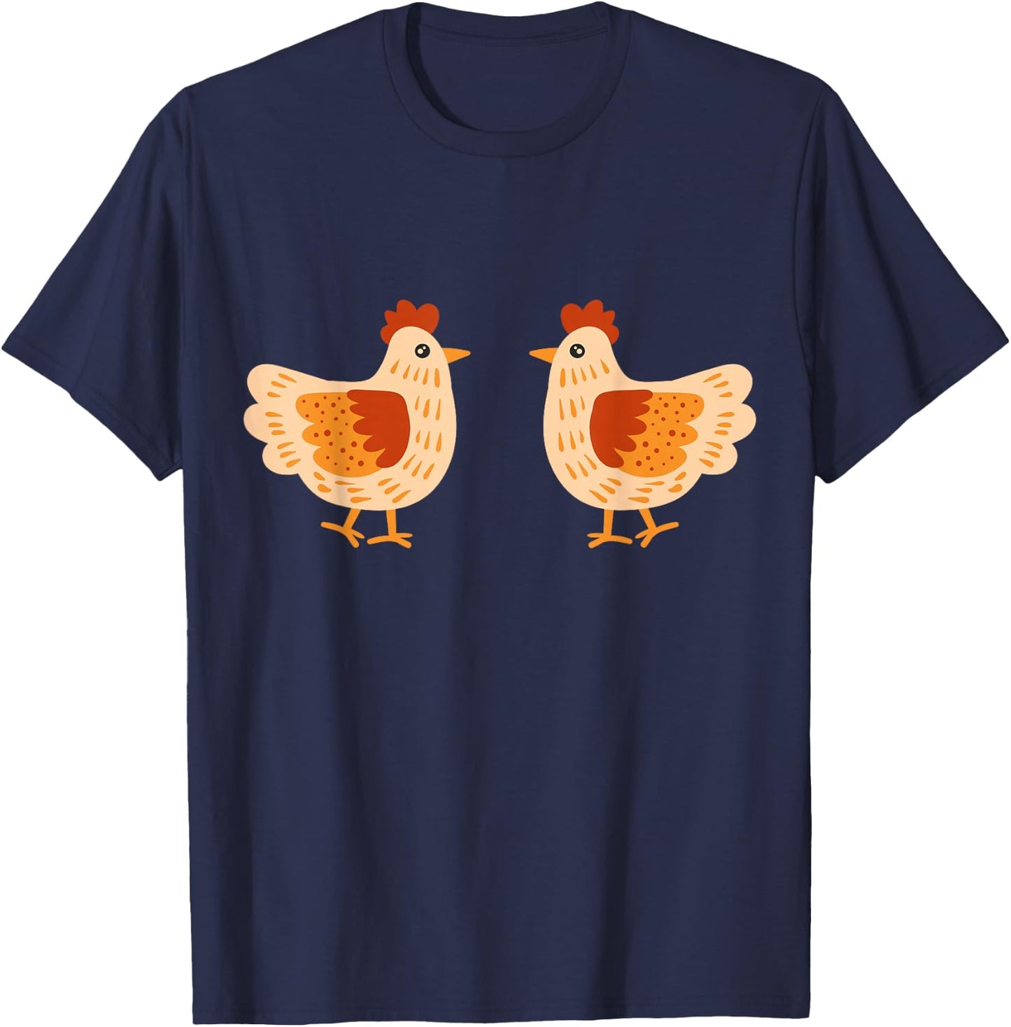 Cute Chicken Boobs Funny Hen Cutlet Breast Boobies Titties T-Shirt - T-Shirt | Navy
