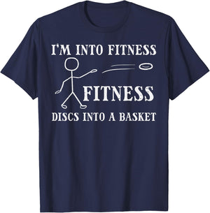 Fitness Discs Into Basket Frisbee Golf Frolf Women Kids Men T-Shirt - T-Shirt | Navy