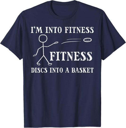Fitness Discs Into Basket Frisbee Golf Frolf Women Kids Men T-Shirt - T-Shirt | Navy