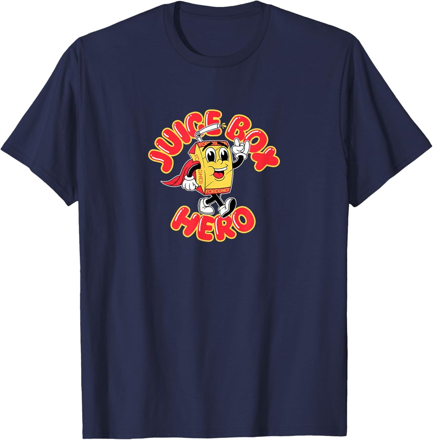 Foreigner Juice Box Hero T-Shirt - T-Shirt | Navy