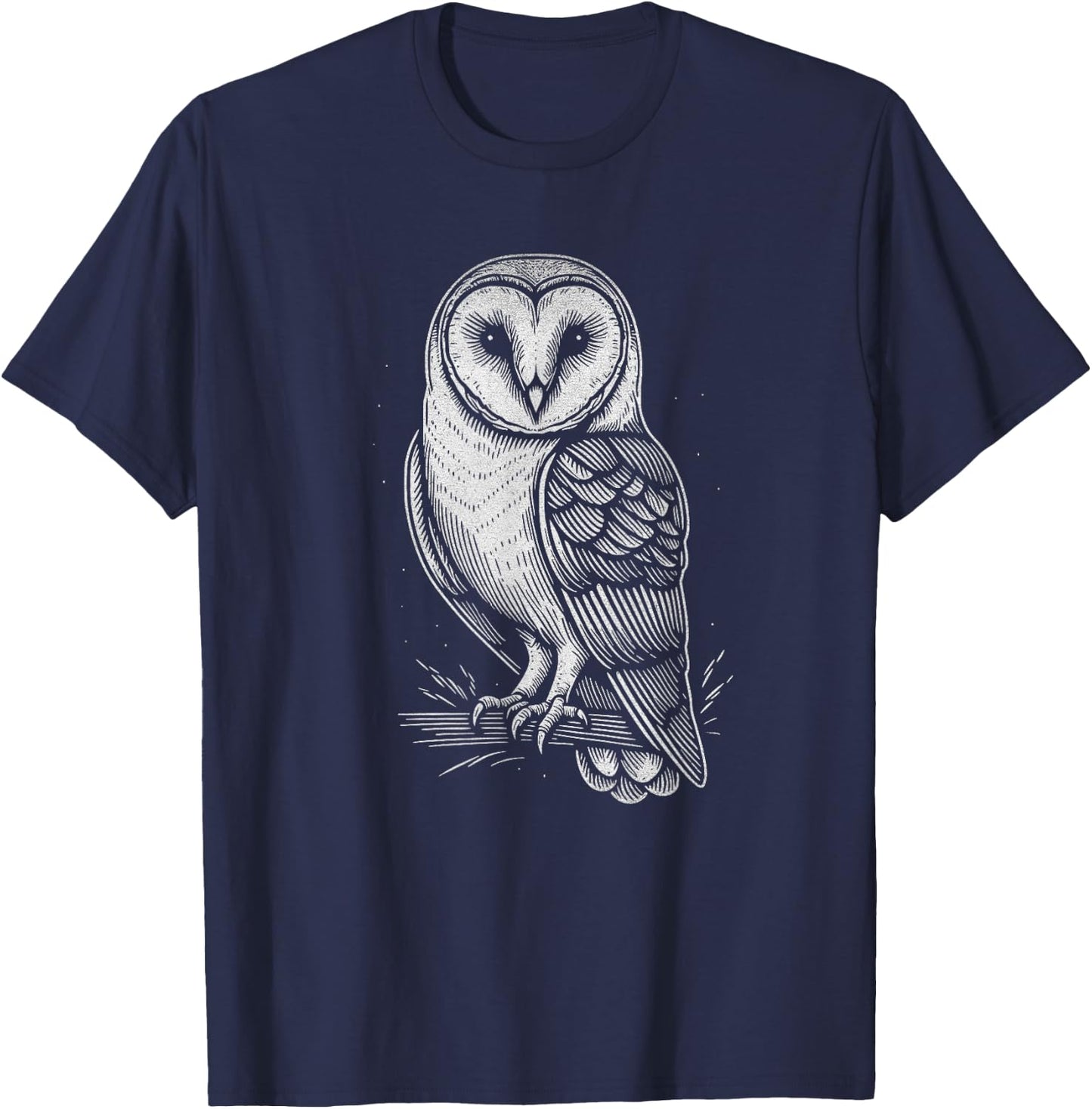 Barn Owl Graphic Art Design And Men T-Shirt - T-Shirt | Navy