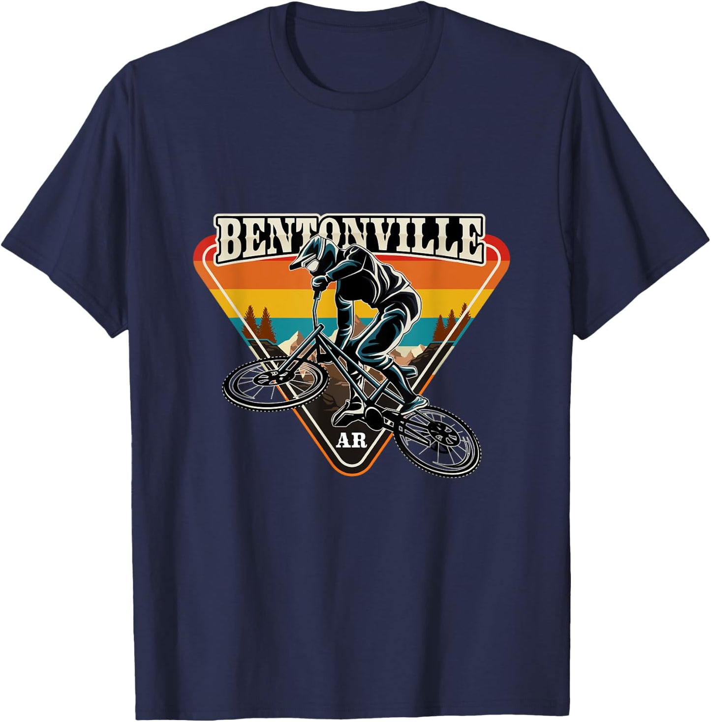 Bentonville Arkansas Mountain Bike Cycling Adventure Sport T-Shirt - T-Shirt | Navy