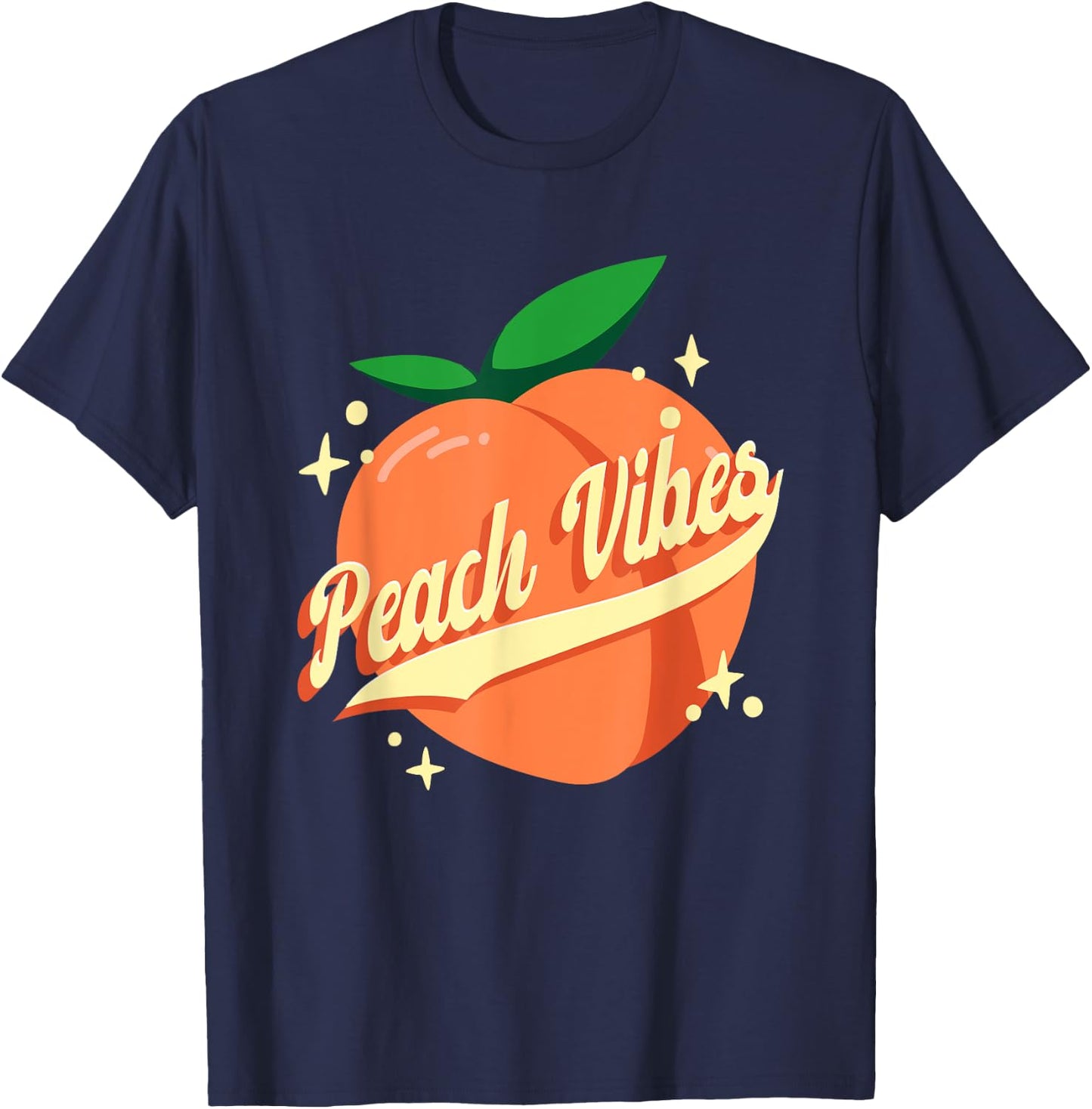 Fruits Lover Peach Vibes T-Shirt - T-Shirt | Navy