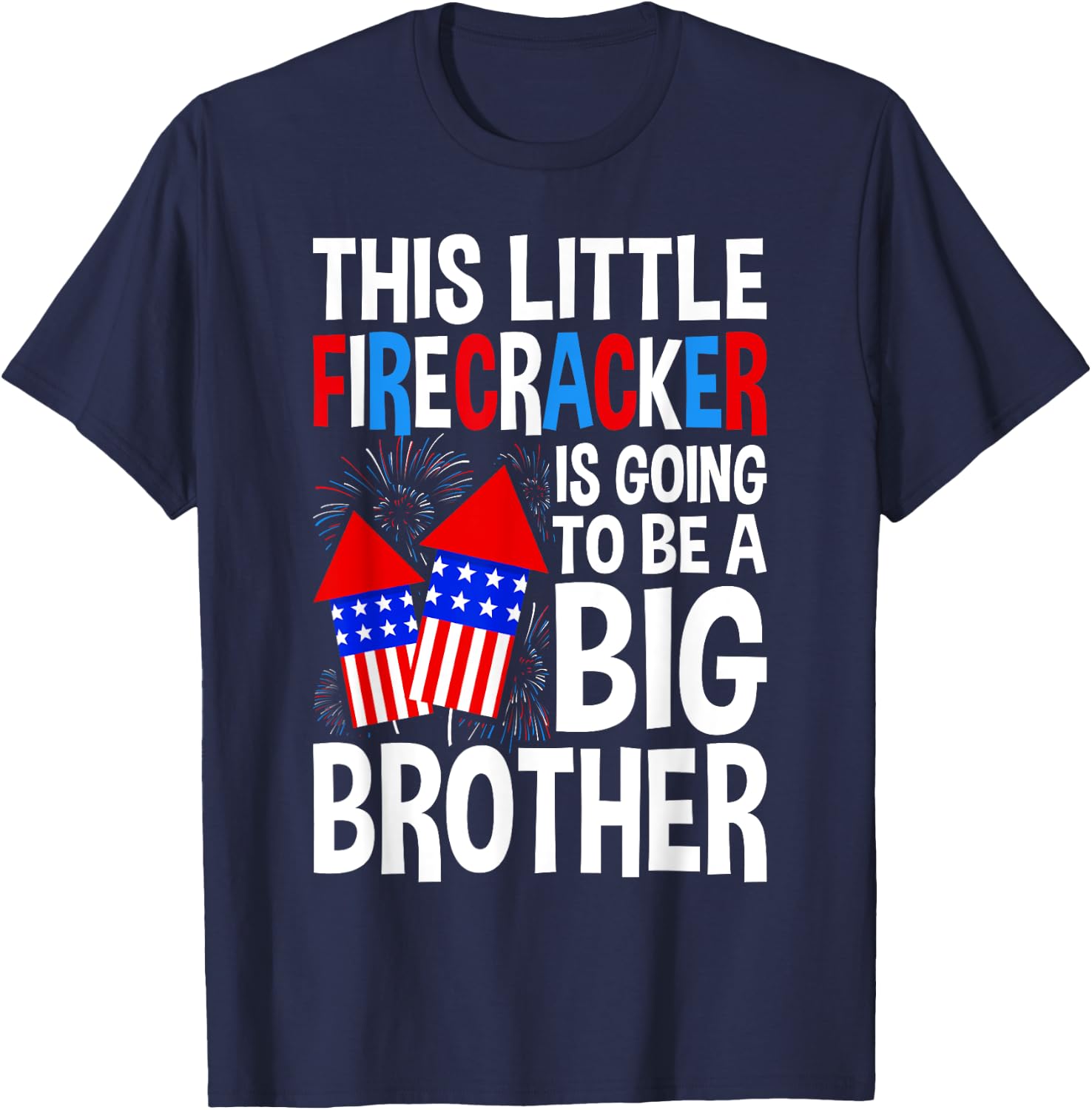 Kids Big Brother 4th of July Toddler Boy Independence Day T-Shirt - T-Shirt | Navy