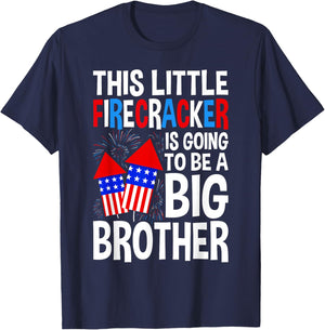 Kids Big Brother 4th of July Toddler Boy Independence Day T-Shirt - T-Shirt | Navy