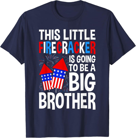 Kids Big Brother 4th of July Toddler Boy Independence Day T-Shirt - T-Shirt | Navy