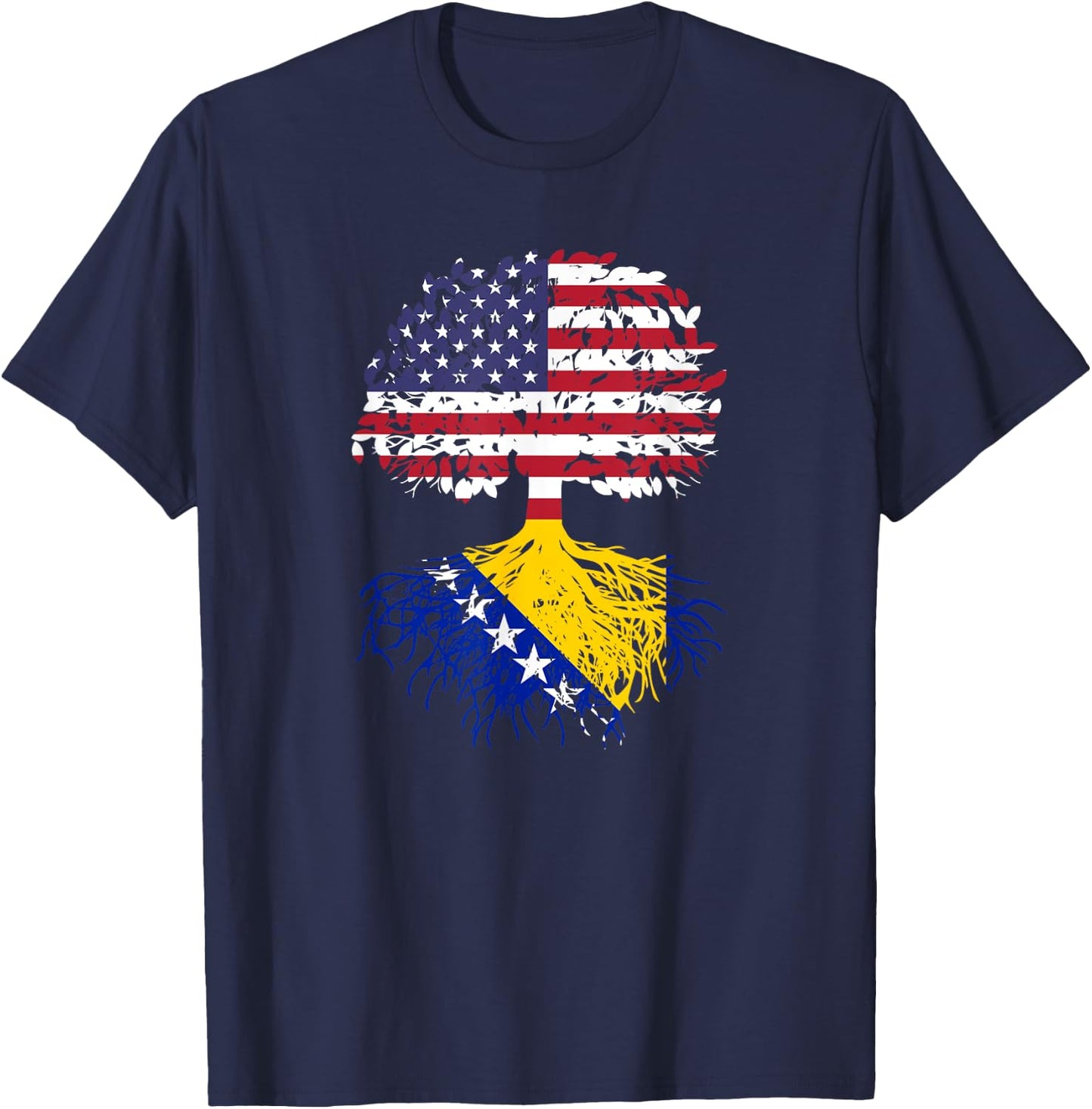 Bosnian Roots Bosnia National Heritage Tree Gift T-Shirt - T-Shirt | Navy