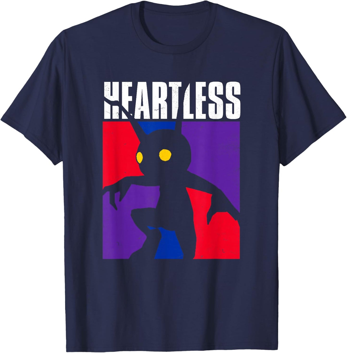 Disney Kingdom Hearts Heartless Color Mosaic Chest Poster T-Shirt - T-Shirt | Navy