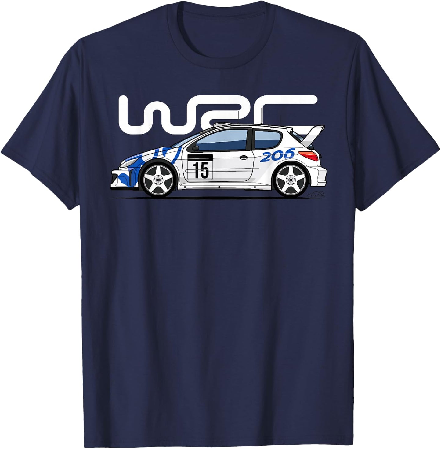 206 WRC World Rally Sports Car T-Shirt - T-Shirt | Navy