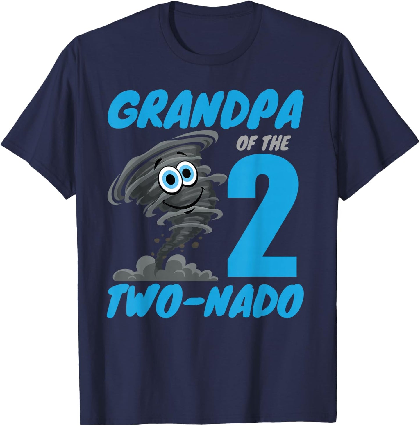 Grandpa of The Two-Nado Storm TorNado 2nd Two Birthday Boy T-Shirt - T-Shirt | Navy