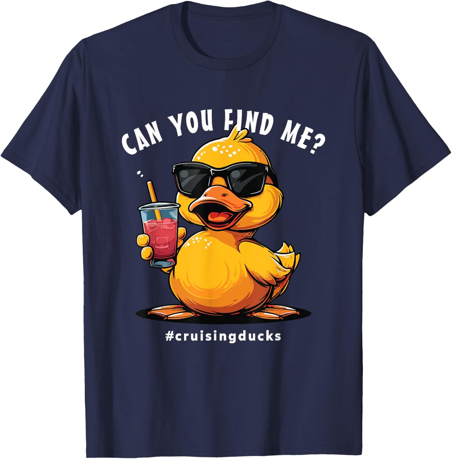 Cruising Ducks, Can You Find Me?, Cruising Sea Days T-Shirt - T-Shirt | Navy