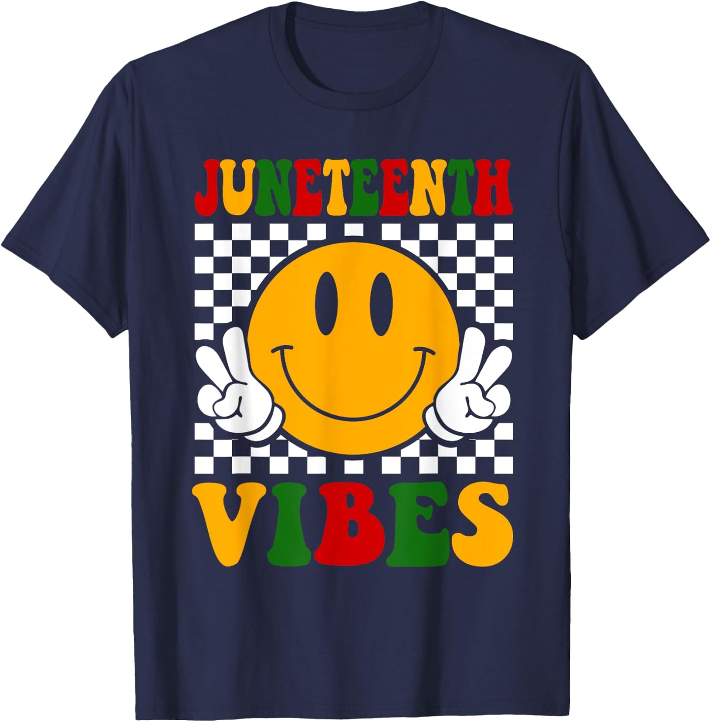 Juneteenth Vibes Boys Girls Kids Black African American T-Shirt - T-Shirt | Navy