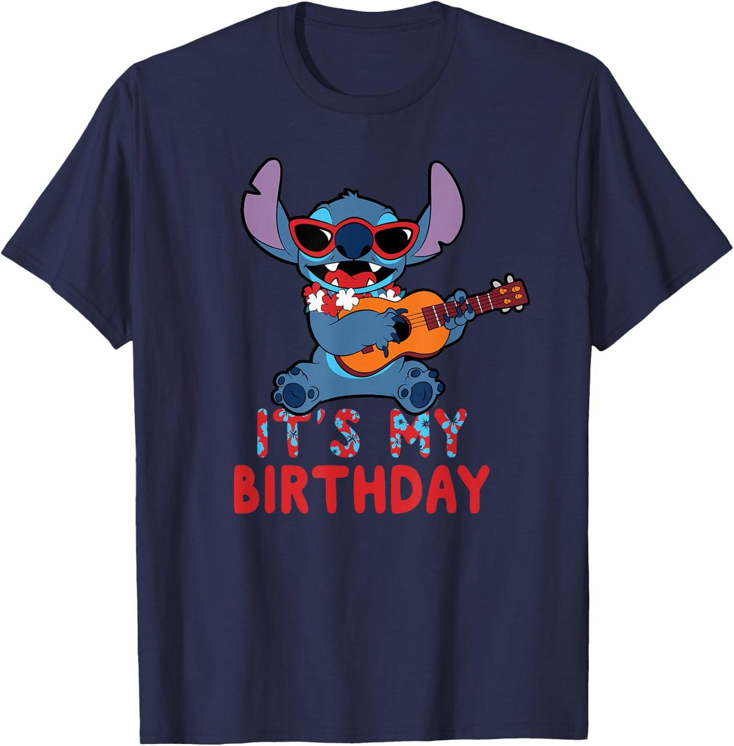 Disney Lilo & Stitch Tropical Party It's My Birthday T-Shirt - T-Shirt | Navy