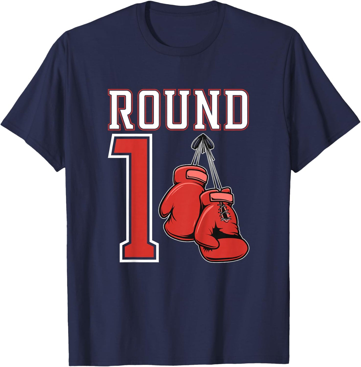 Kids 1st Birthday Boxing Boy 1 Year Old Boxer Bday Party T-Shirt - T-Shirt | Navy