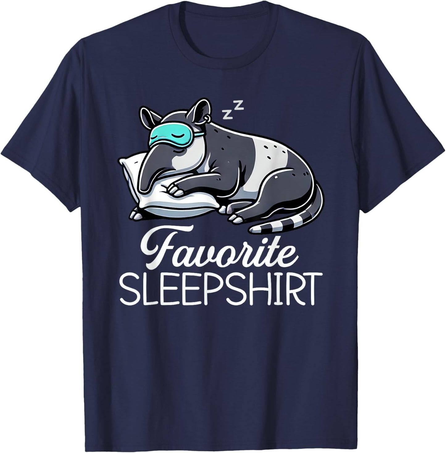 Tapir Official Sleep Shirt Funny Tapir Napping Pyjamas T-Shirt - T-Shirt | Navy