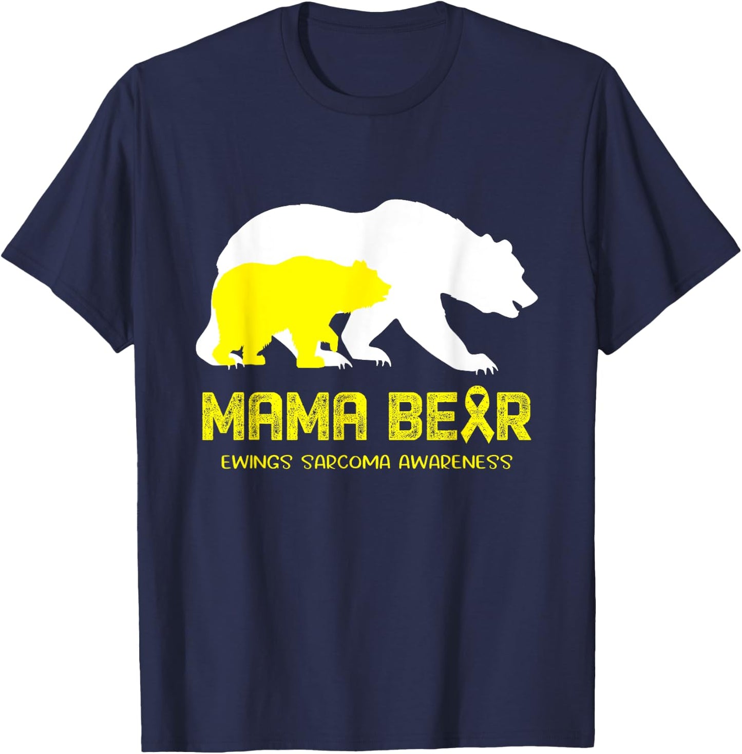 Mama Bear Ewings Sarcoma Awareness Shirt Men T-Shirt - T-Shirt | Navy
