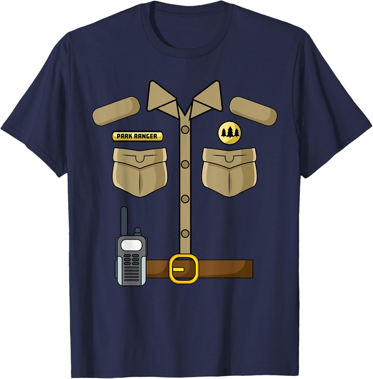 Forest Ranger Park Warden Funny DIY Lazy Halloween Costume T-Shirt - T-Shirt | Navy