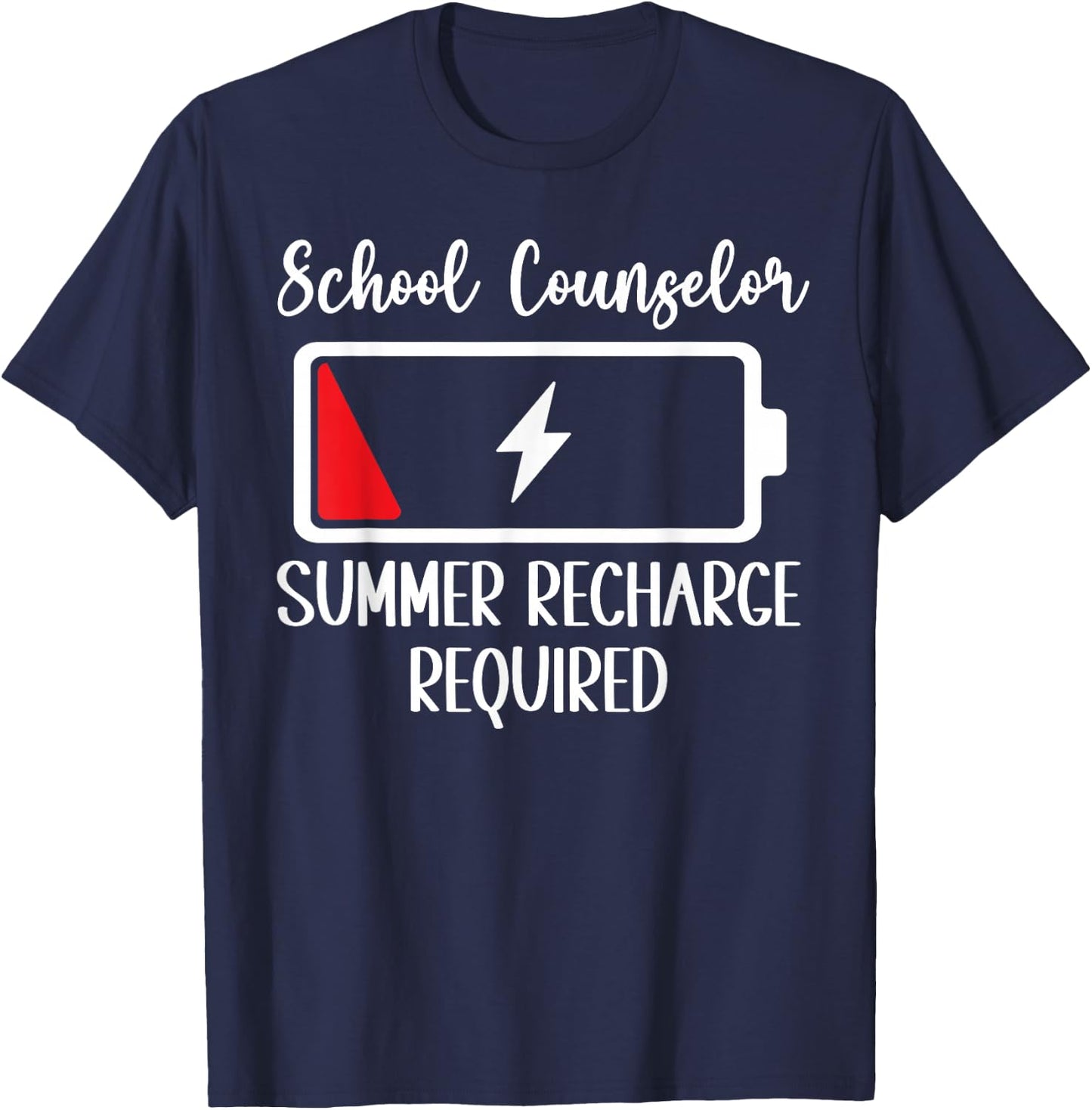 School Counselor Summer Recharge Required Last day of School Women Kids T-Shirt - T-Shirt | Navy