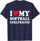 I Love My Softball Girlfriend Funny Boyfriend Valentines T-Shirt - T-Shirt | Navy