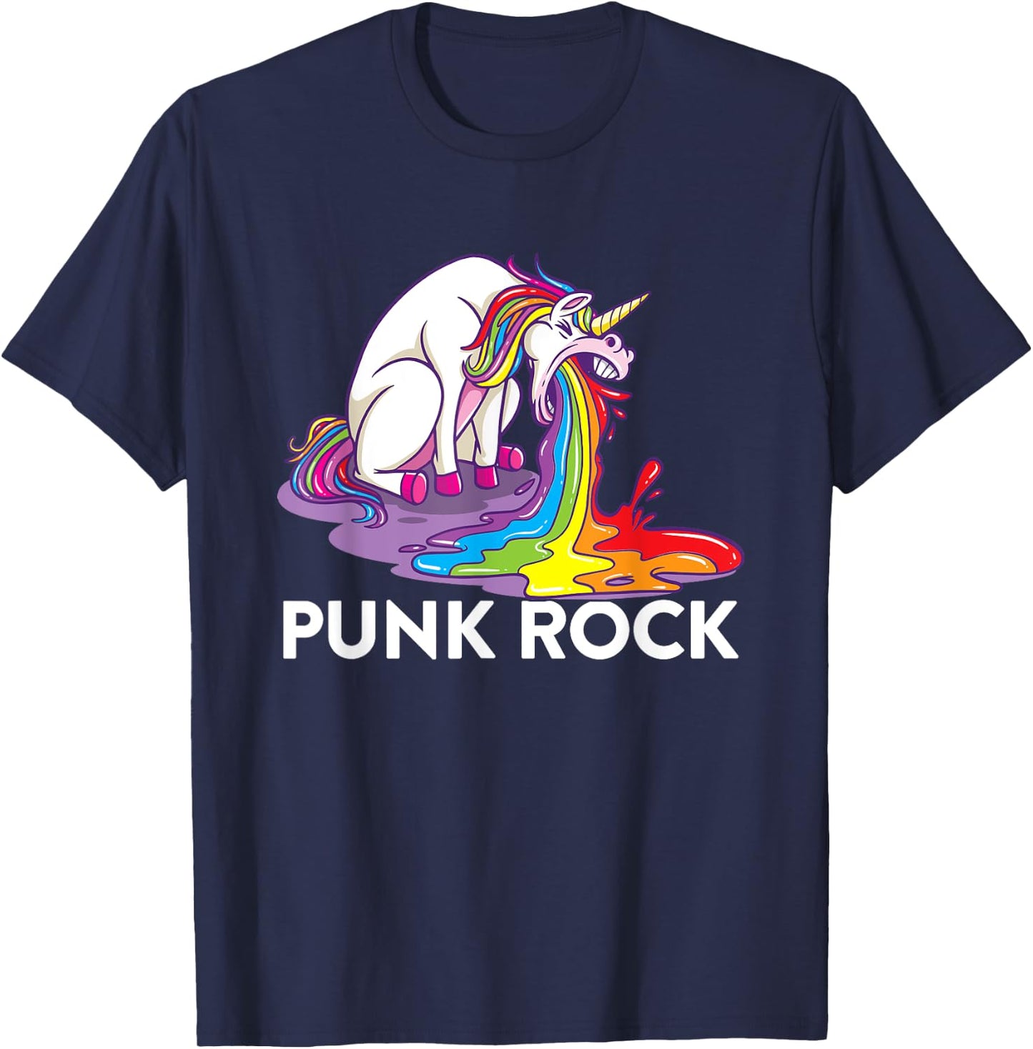 Punk Rock Unicorn T-Shirt - T-Shirt | Navy