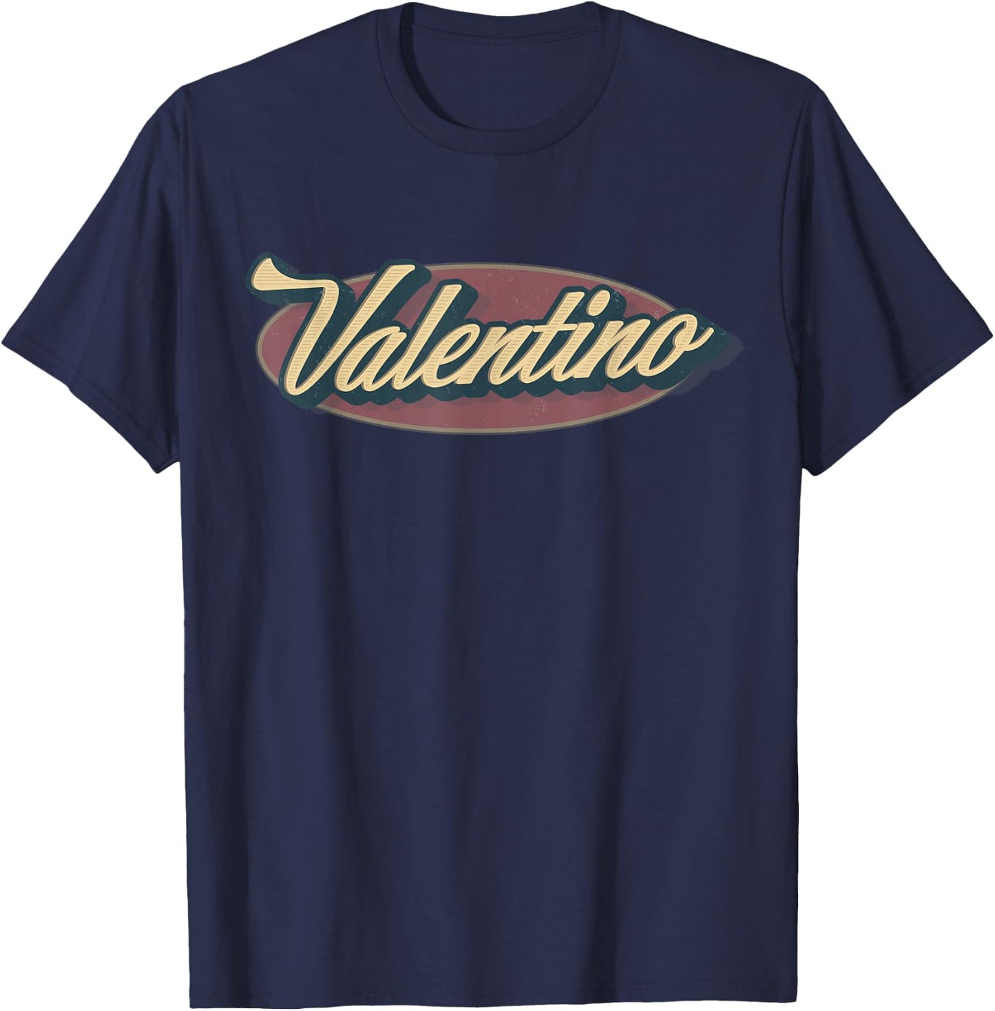 Valentino Name Personalized Vintage Retro Gifts Men Women T-Shirt - T-Shirt | Navy