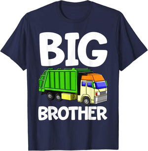 Garbage Truck Big Brother Party Shirt Kids Gift Funny T-Shirt - T-Shirt | Navy