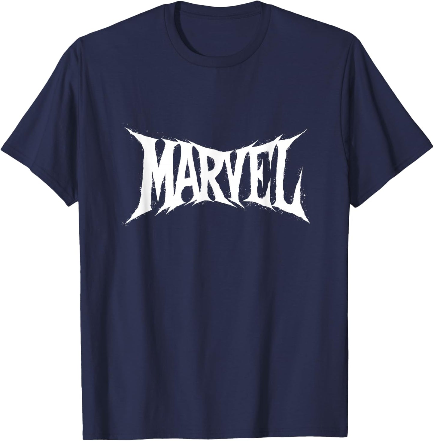 Marvel Classic Halloween Spooky Font Marvel Text Retro Logo T-Shirt - T-Shirt | Navy