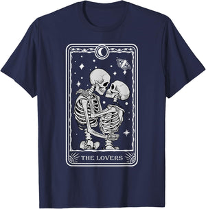 The Lovers Vintage Tarot Card Astrology Goth Halloween Women T-Shirt - T-Shirt | Navy