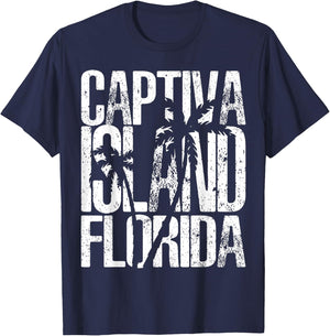 Captiva Island Florida beach retro vintage souvenir gift T-Shirt - T-Shirt | Navy