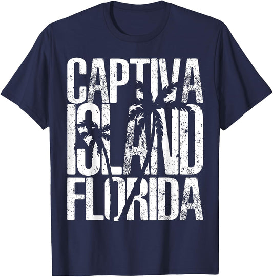 Captiva Island Florida beach retro vintage souvenir gift T-Shirt - T-Shirt | Navy