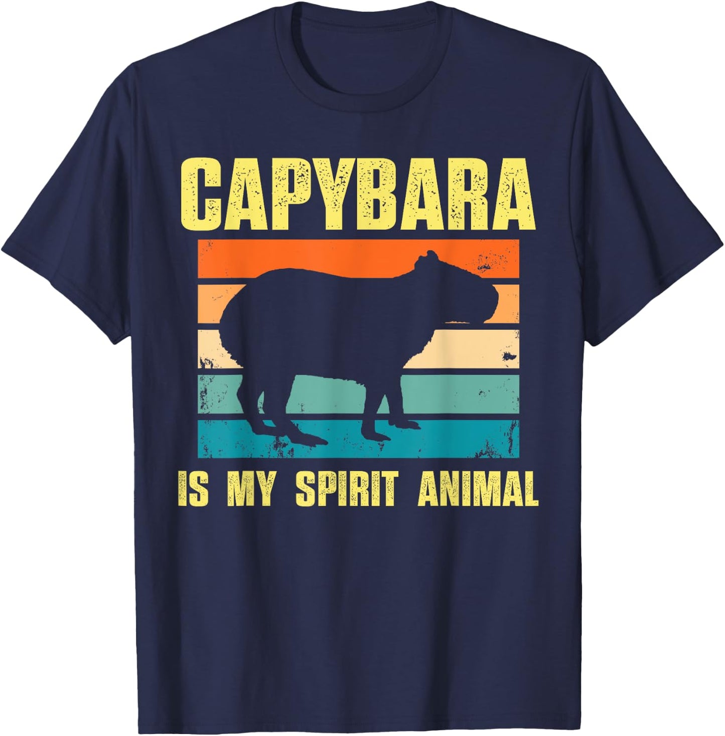 Capybara Is My Spirit Animal Capybara Men Women T-Shirt - T-Shirt | Navy