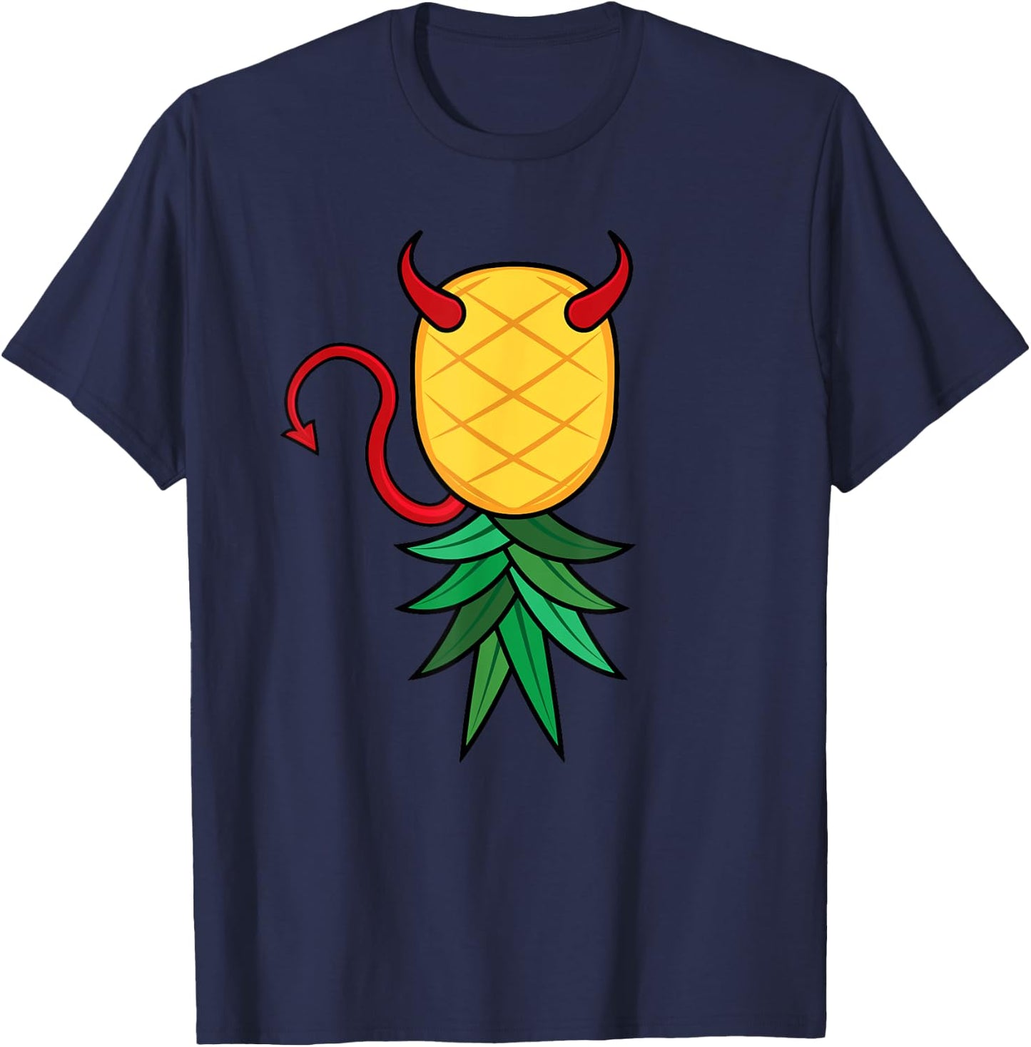 Halloween Devil Costume Upside Down Pineapple Swinger T-Shirt - T-Shirt | Navy