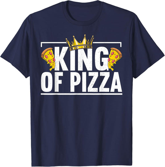 King Of Pizza Dad Father's Day Funny Pizza Making T-Shirt - T-Shirt | Navy