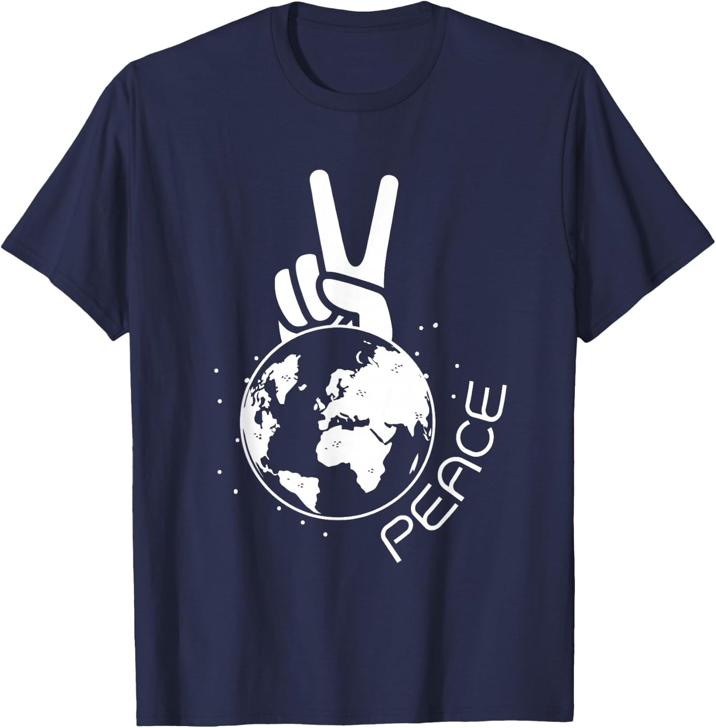 World Peace Earth Day Save Seas Environmental Peace Sign T-Shirt - T-Shirt | Navy