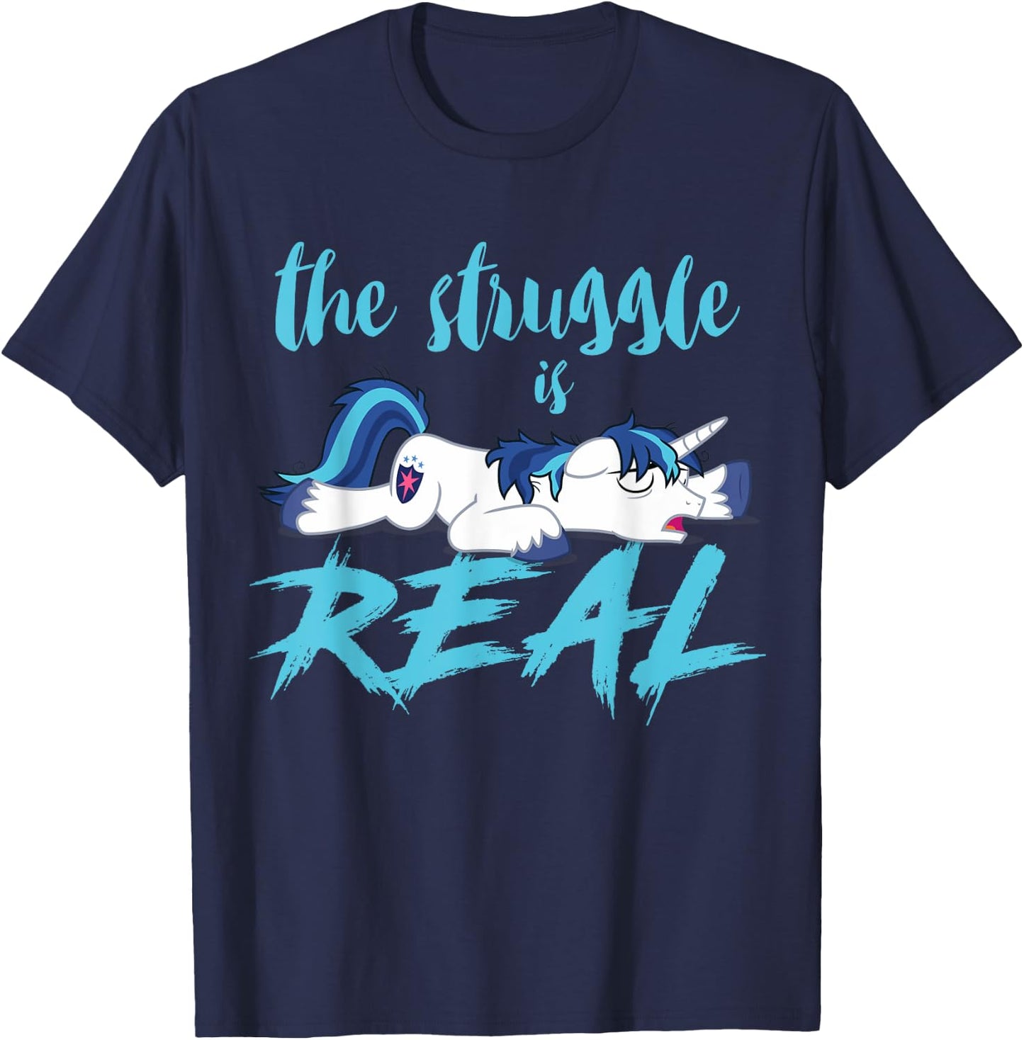 The Struggle Is Real Unicorn T-Shirt - T-Shirt | Navy
