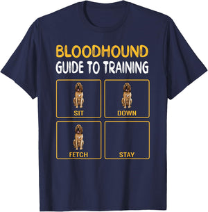 Funny Bloodhound Guide to Training Dog Obedience Trainer T-Shirt - T-Shirt | Navy